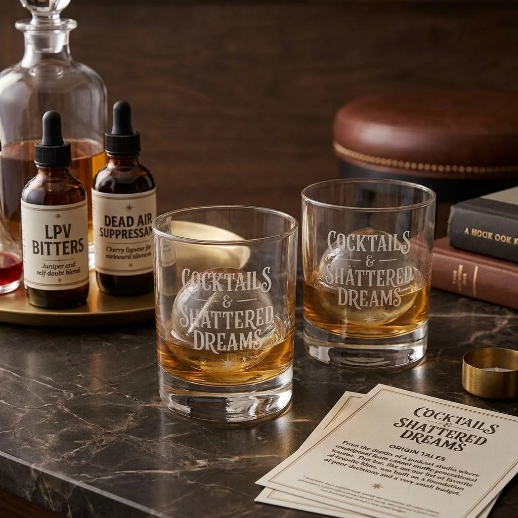 Cocktails And Shattered Dreams Whisky Glasses